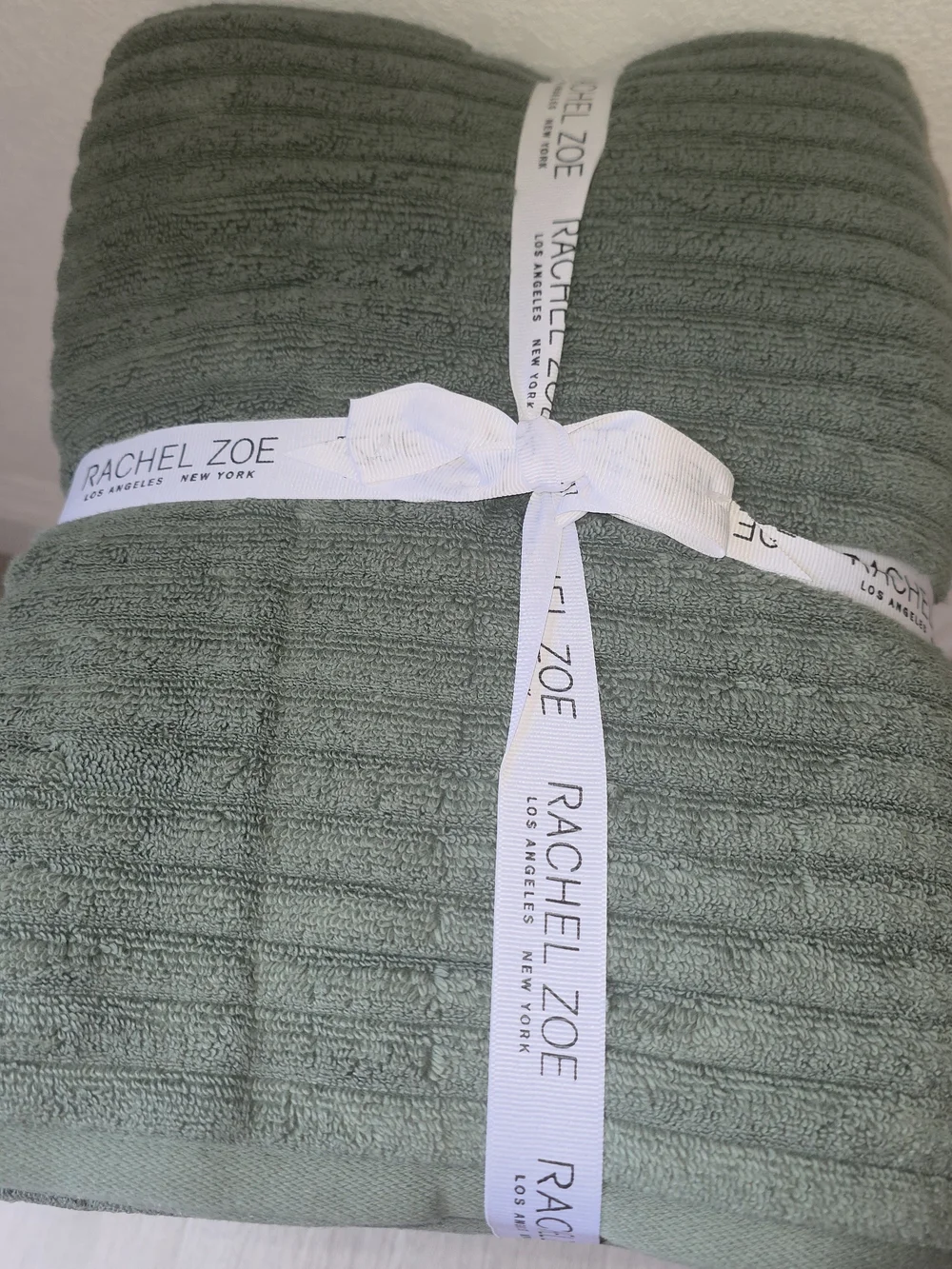 Rachel Zoe, 6 Pcs Cotton Towel Set - Sage Green